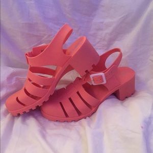 Matte Pink Jelly Sandals